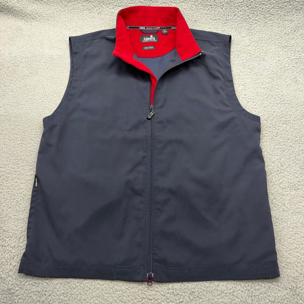Ashworth Weather Systems AM1995 Mens Size Large Blue Water Resistant Golf Vest